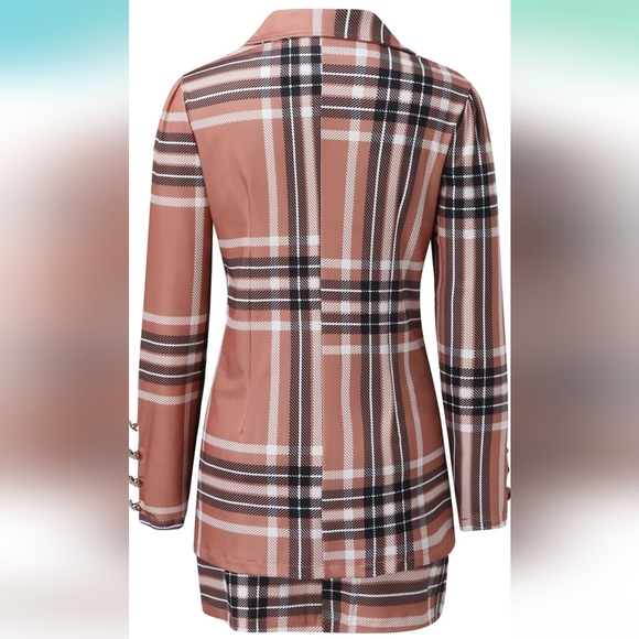 NWT WINTER STREET FASHION BUSINESS CHIC PLAID TWO PIECE SKIRT SET S:SMALL-LARGE - Picture 6 of 9